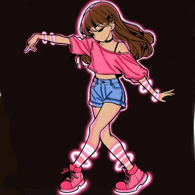 realistic girl danceing
