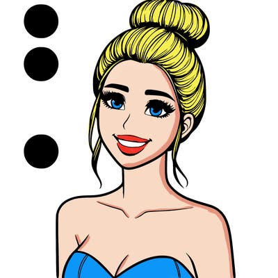 a woman with a beautiful smile and bun realistic