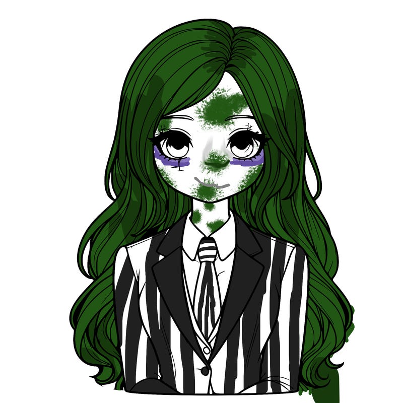 realistic girl in a suit with long hair