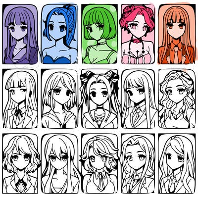 girls that look diffrent anime