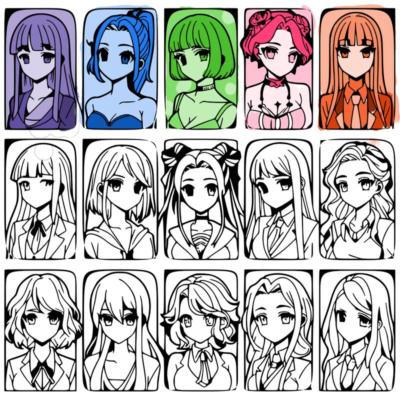 girls that look diffrent anime