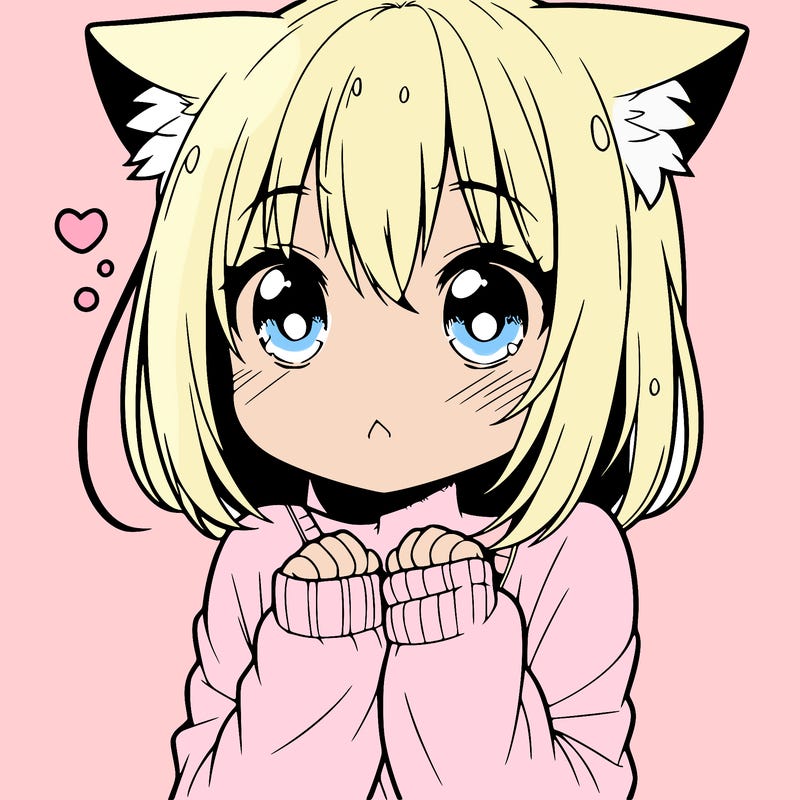shy anime catgirl