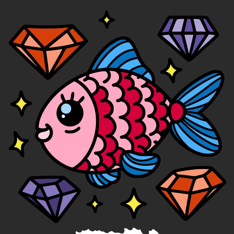 fish with diamonds