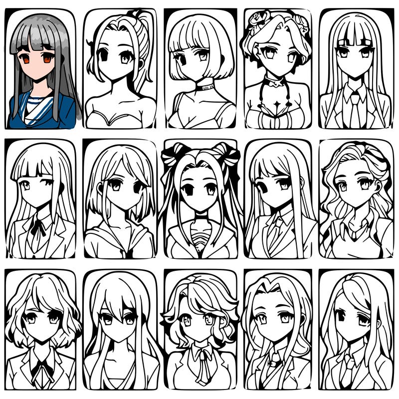 girls that look diffrent anime