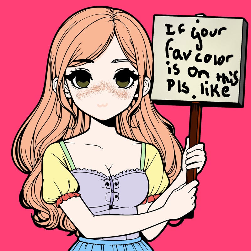 a realistic girl with a sign