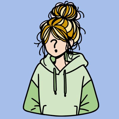 girl with messy hair bun with oversized hoodie