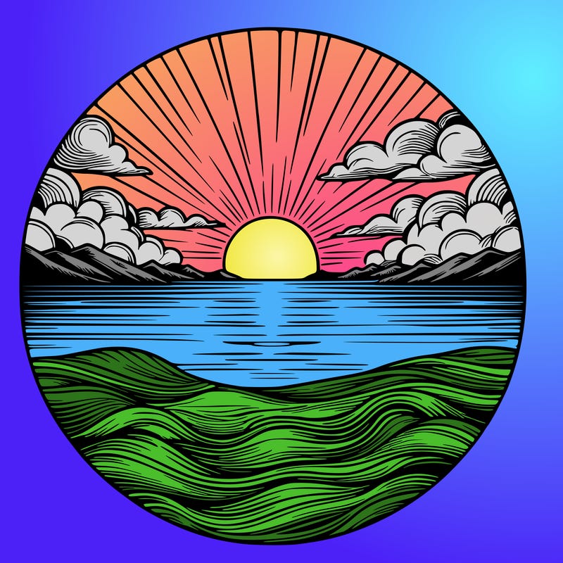 realistic sunset