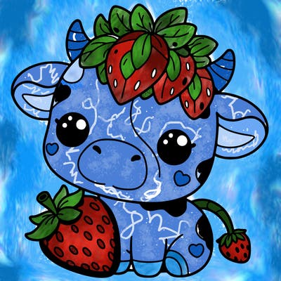 cute strawberry cow