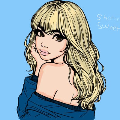 realistic girl with bangs looking over her shoulder