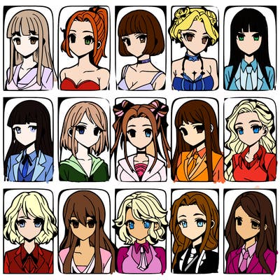 girls that look diffrent anime