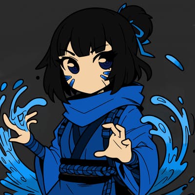 anime girl ninja with water powers