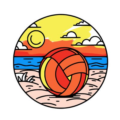 volleyball on a beach