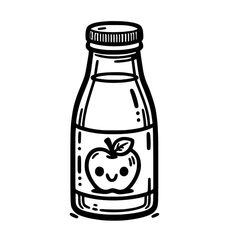 a bottle of apple juice