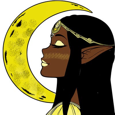 a realistic moon elf