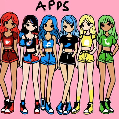 a group of girls wearing crop tops and shorts