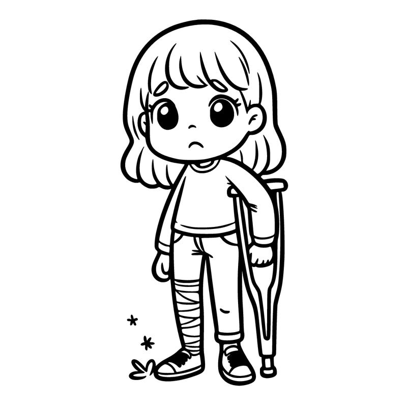 tween girlwith broken leg
