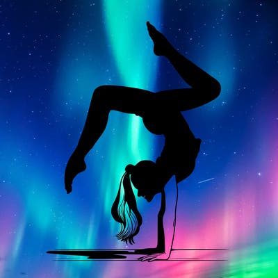 a woman doing a handstand realistic