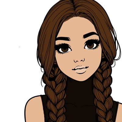 realistic girl with braids