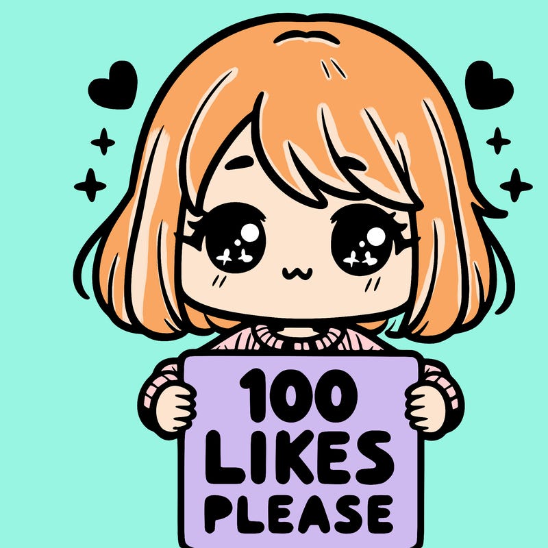 cute girl holding a sign saying 100 likes please