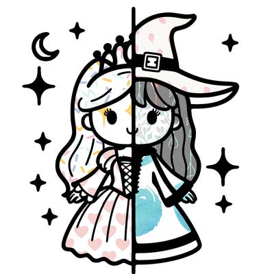 split princess and witch