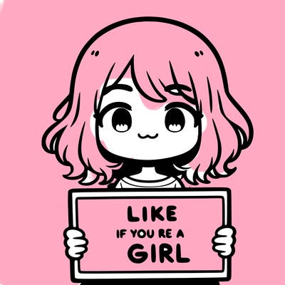 a cute girl holding a sign that says like if you’re a girl