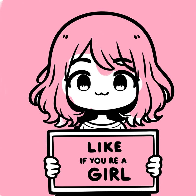 a cute girl holding a sign that says like if you’re a girl