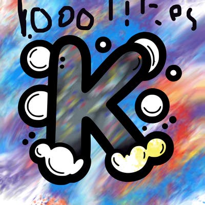 the letter k in bubble letters