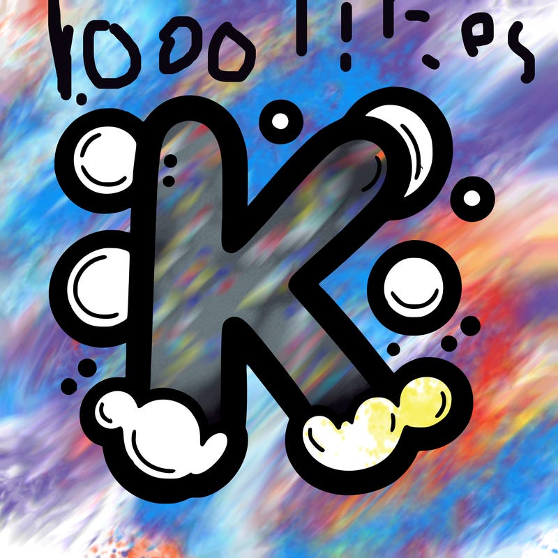 the letter k in bubble letters