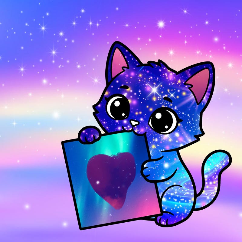 a small cat with a blank sheet of paper in its hand. the cat is sooooooo cute!