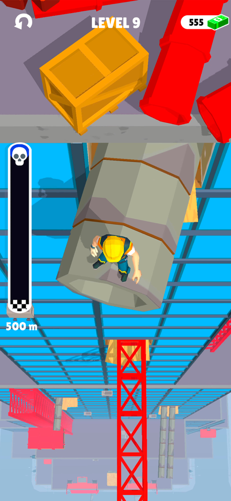 Ragdoll Fall: Break the Bones! - A construction worker ragdoll falling through a building site from a great height