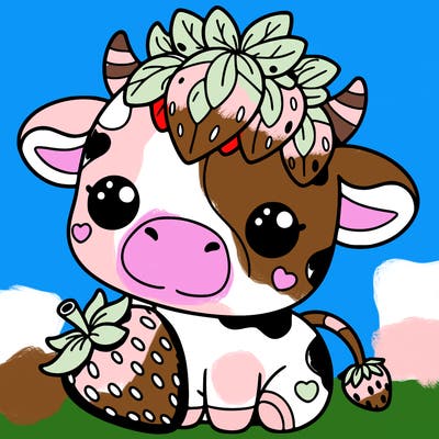 cute strawberry cow