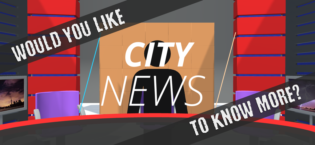 Unnatural Disaster - A City News studio broadcast scene in the game Unnatural Disaster