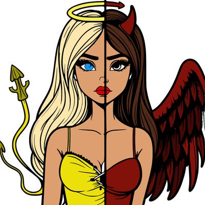 devil vs angel realistic girl
