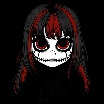 scary,girl,realistic