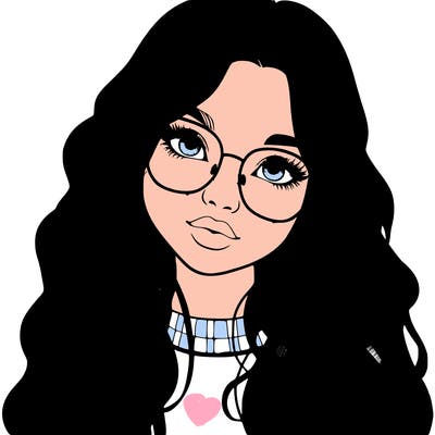 girl with long hair and freckles and glasses realistic