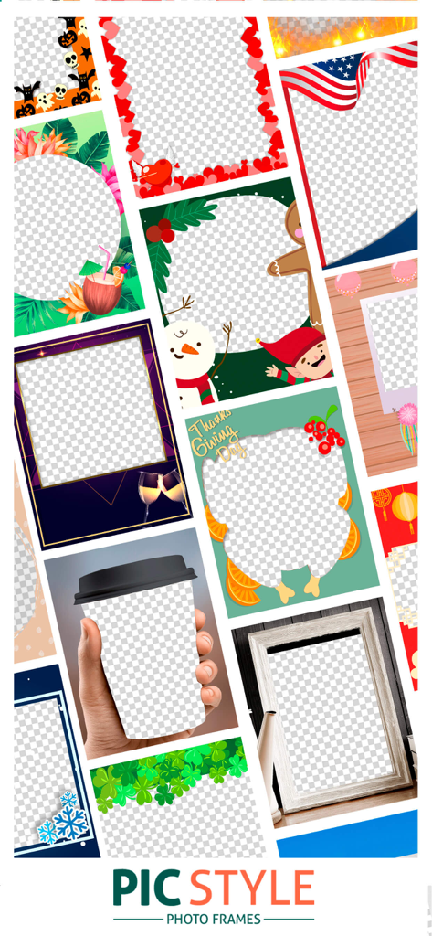 2026 photo frame editor app - Uma coleção de molduras decorativas para feriados e ocasiões especiais