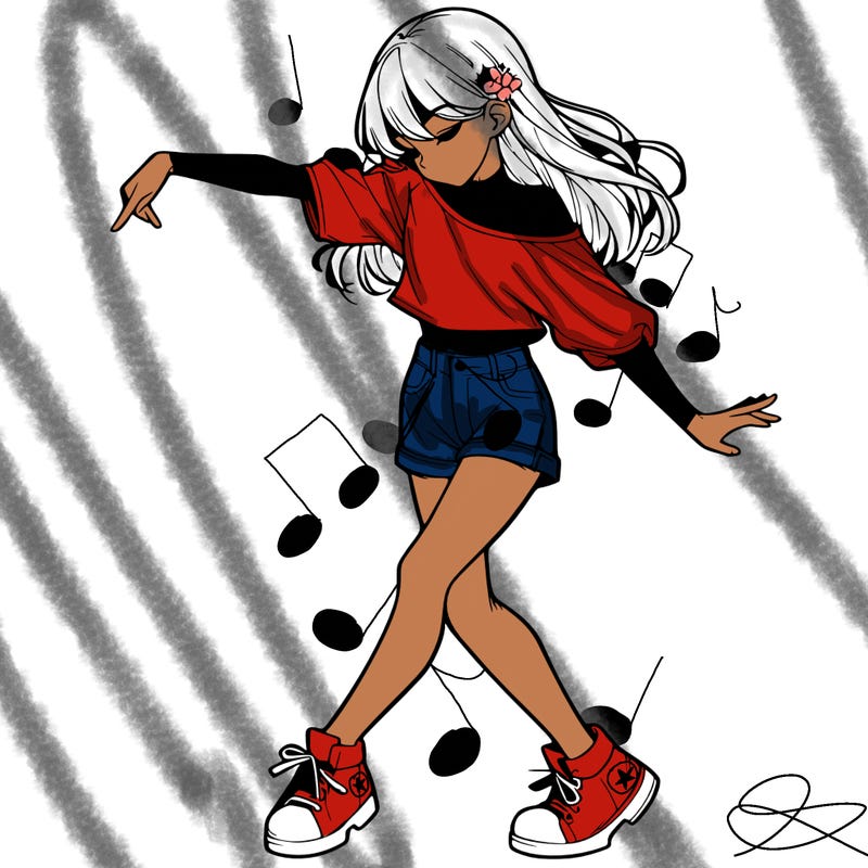 realistic girl danceing