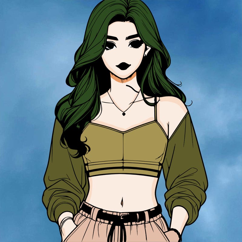 realistic woman in croptop