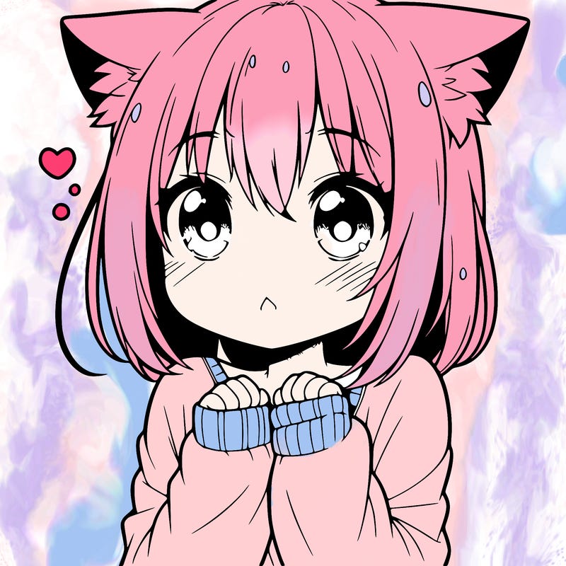 shy anime catgirl