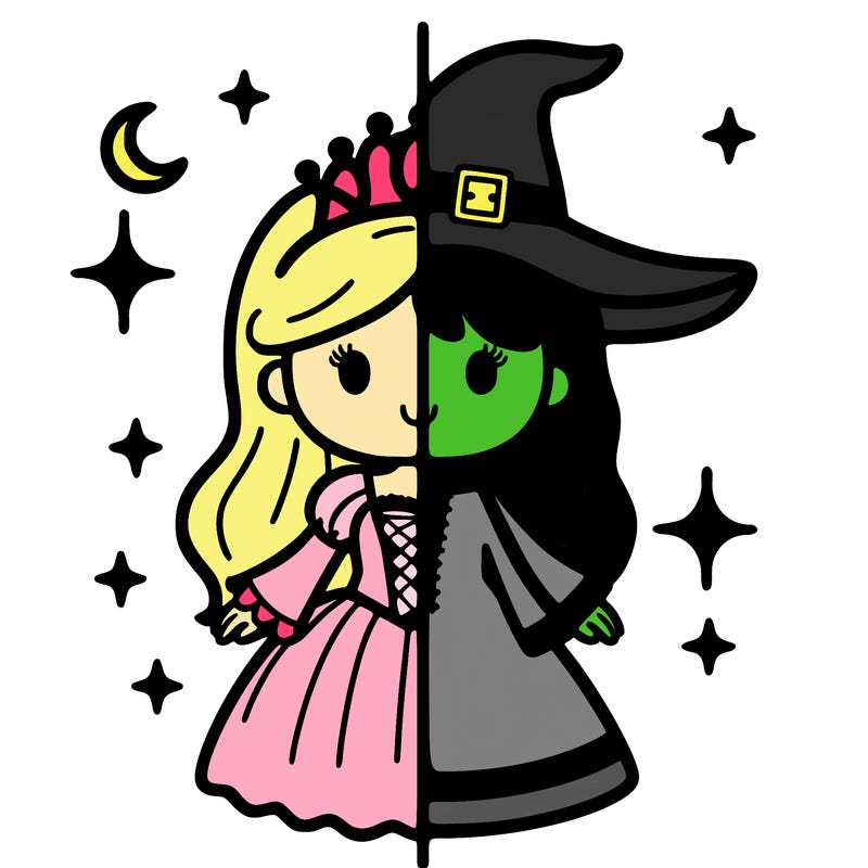 split princess and witch