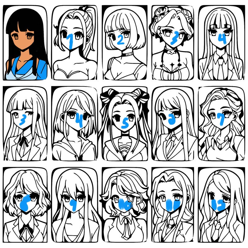 girls that look diffrent anime