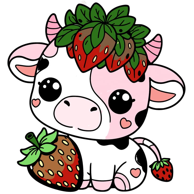 cute strawberry cow