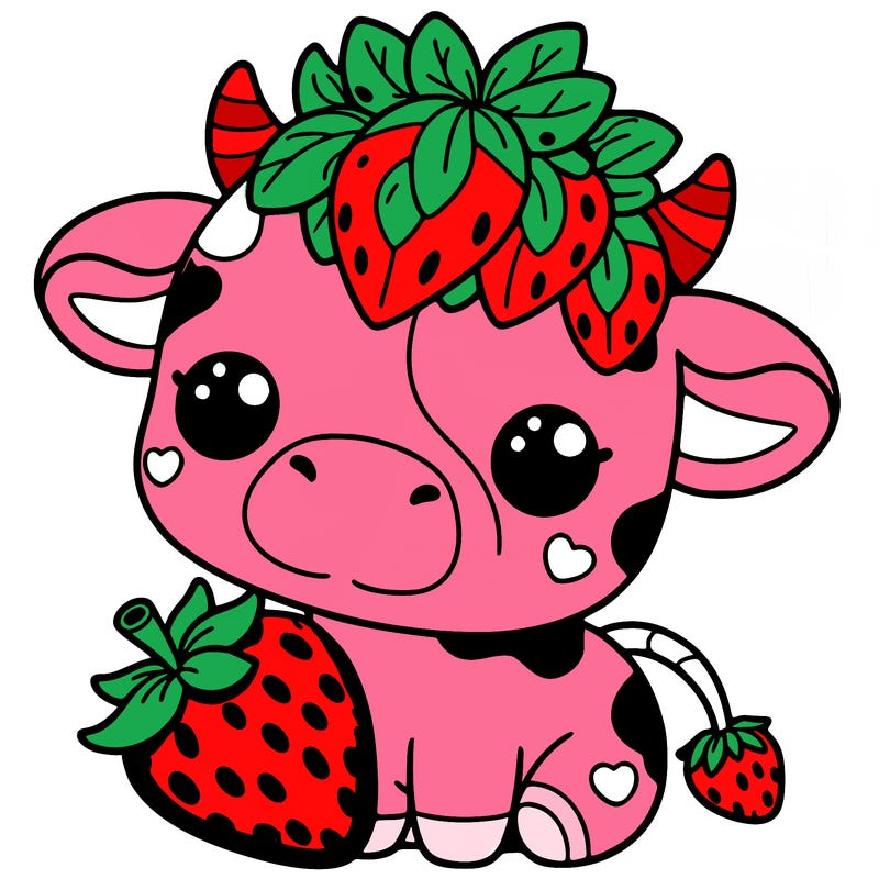cute strawberry cow
