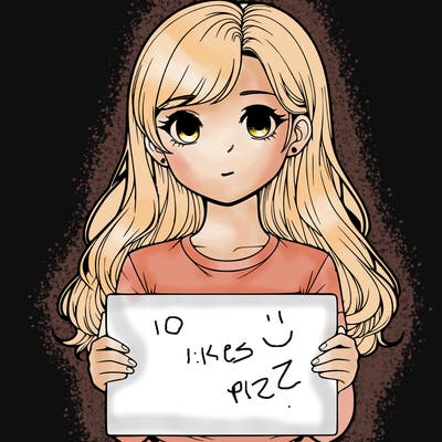 realistic girl holding a sign