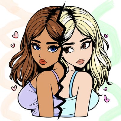 realistic girl split