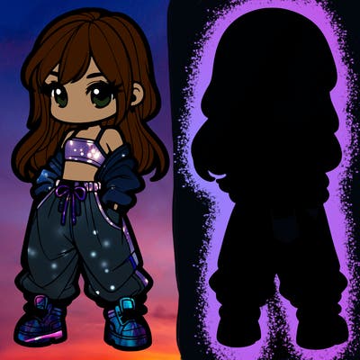 girl in crop top and baggy pants