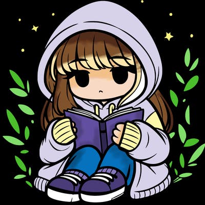 girl in oversized hoodie reading a book