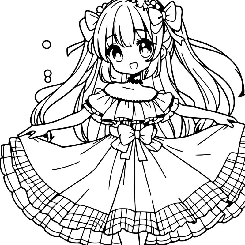 anime girl with dress