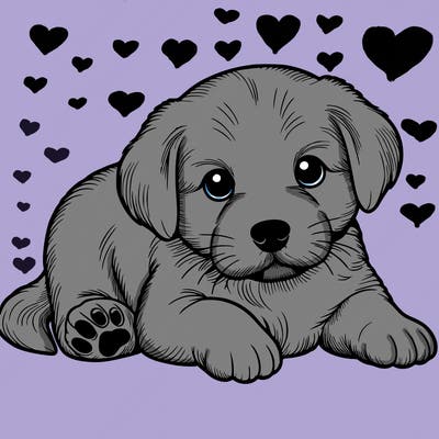 a cute realistic puppy