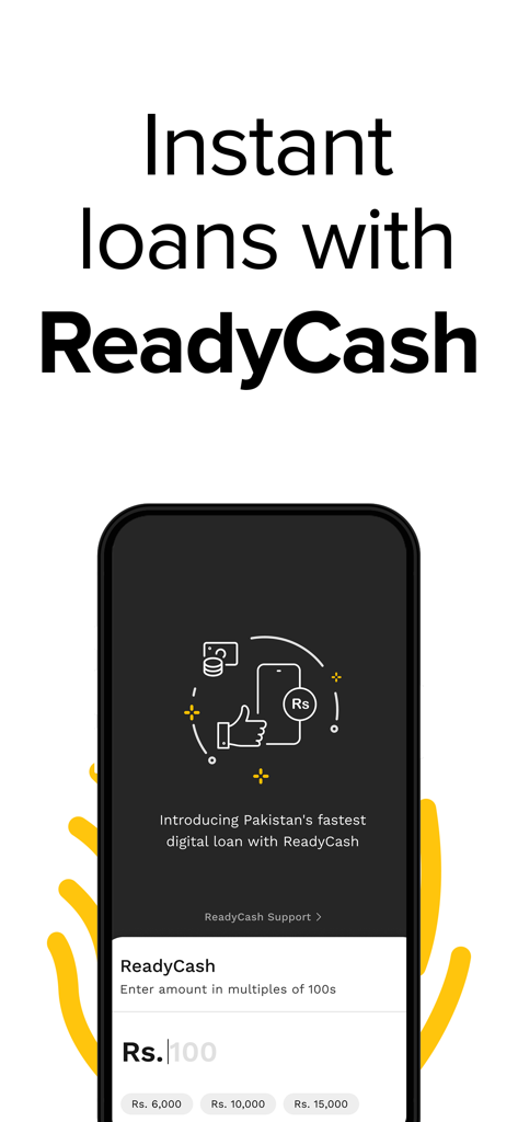 JazzCash- Your Mobile Account - ReadyCash instant digital loan interface in the JazzCash mobile app
